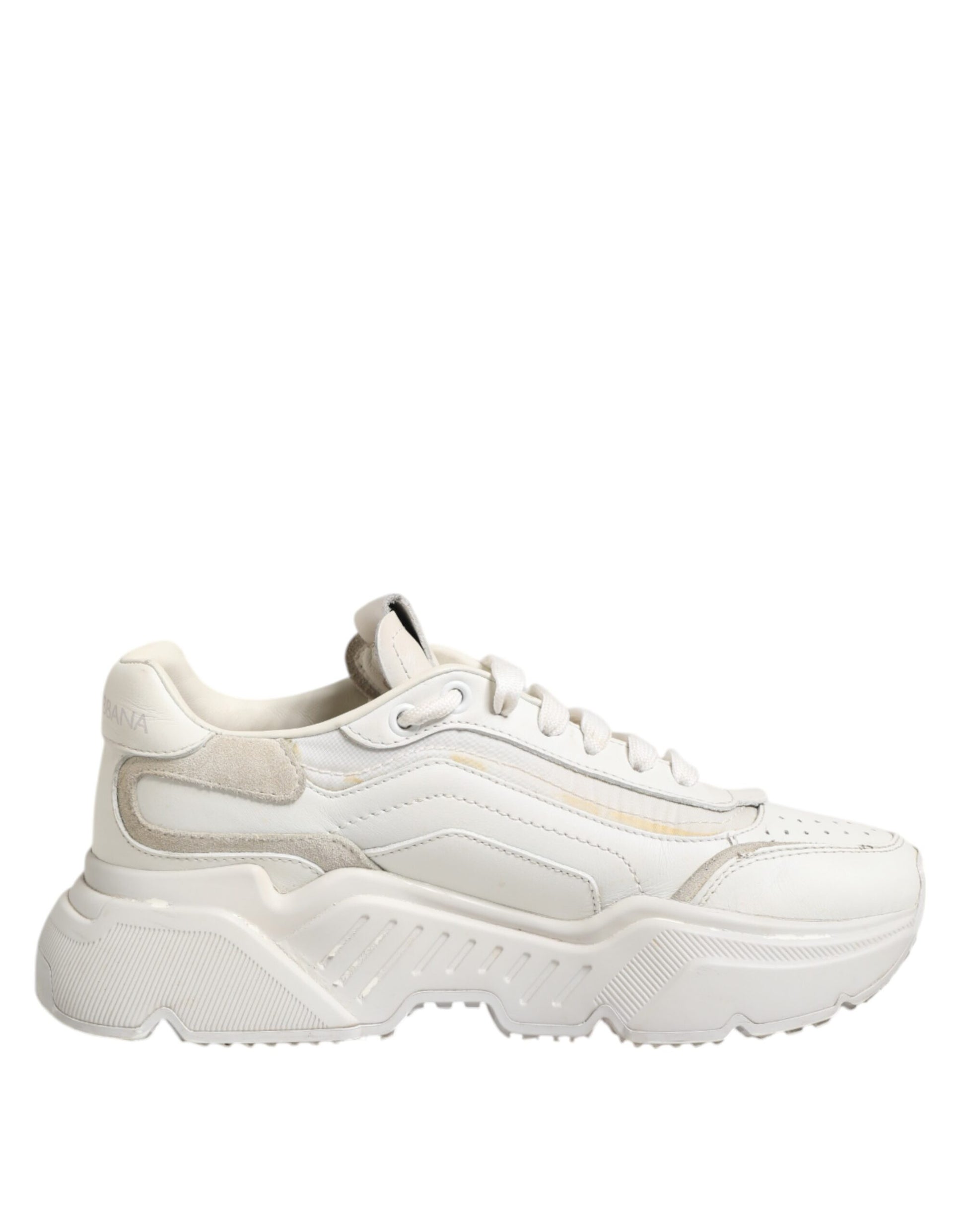 Dolce & Gabbana White DAYMASTER Calf Leather Sneakers Shoes by Dolce & Gabbana