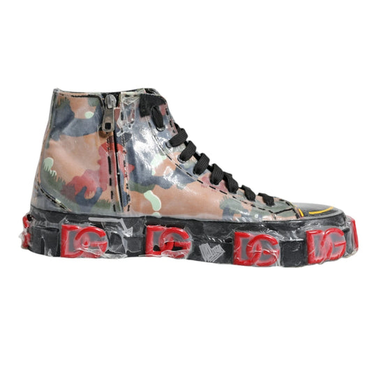 Dolce & Gabbana Multicolor Camouflage High Top Sneakers Shoes by Dolce & Gabbana