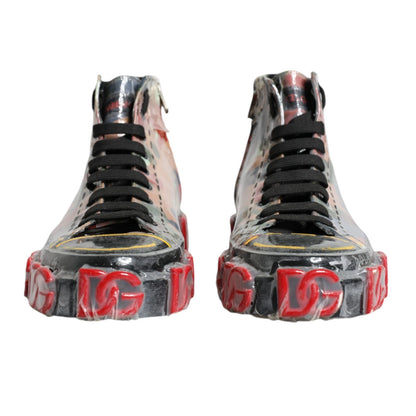 Dolce & Gabbana Multicolor Camouflage High Top Sneakers Shoes by Dolce & Gabbana
