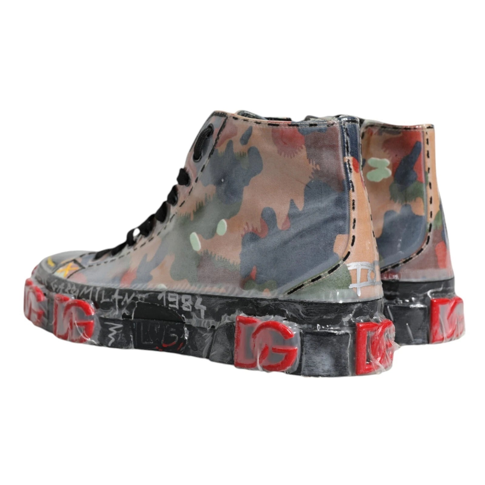 Dolce & Gabbana Multicolor Camouflage High Top Sneakers Shoes by Dolce & Gabbana