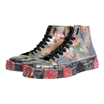 Dolce & Gabbana Multicolor Camouflage High Top Sneakers Shoes by Dolce & Gabbana