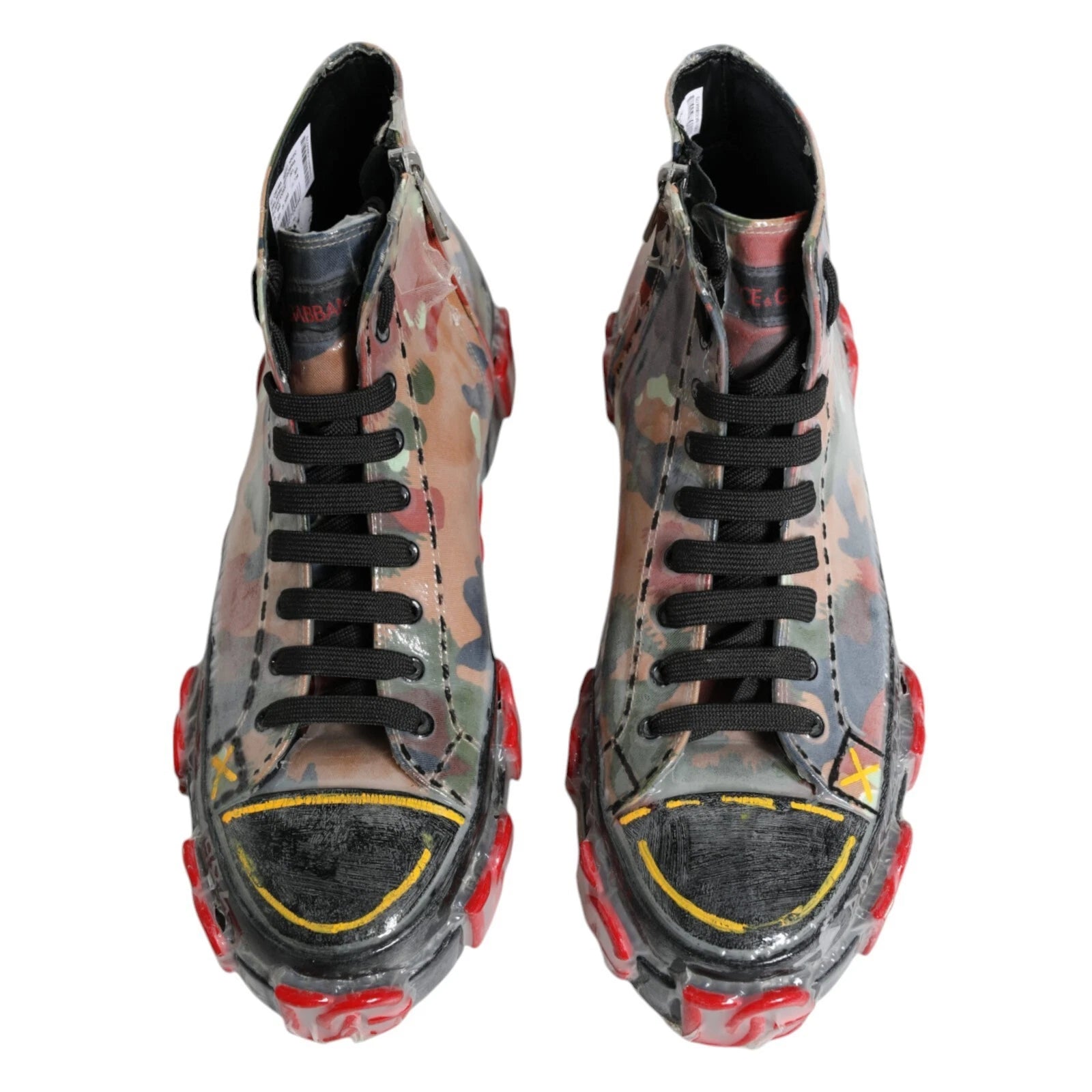 Dolce & Gabbana Multicolor Camouflage High Top Sneakers Shoes by Dolce & Gabbana