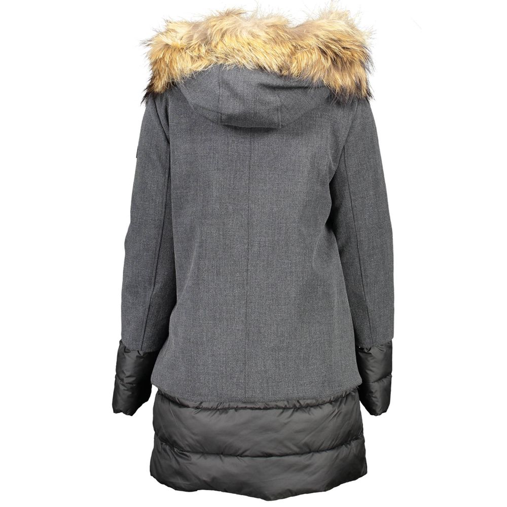 Yes Zee Gray Polyester Jackets &amp; Coat