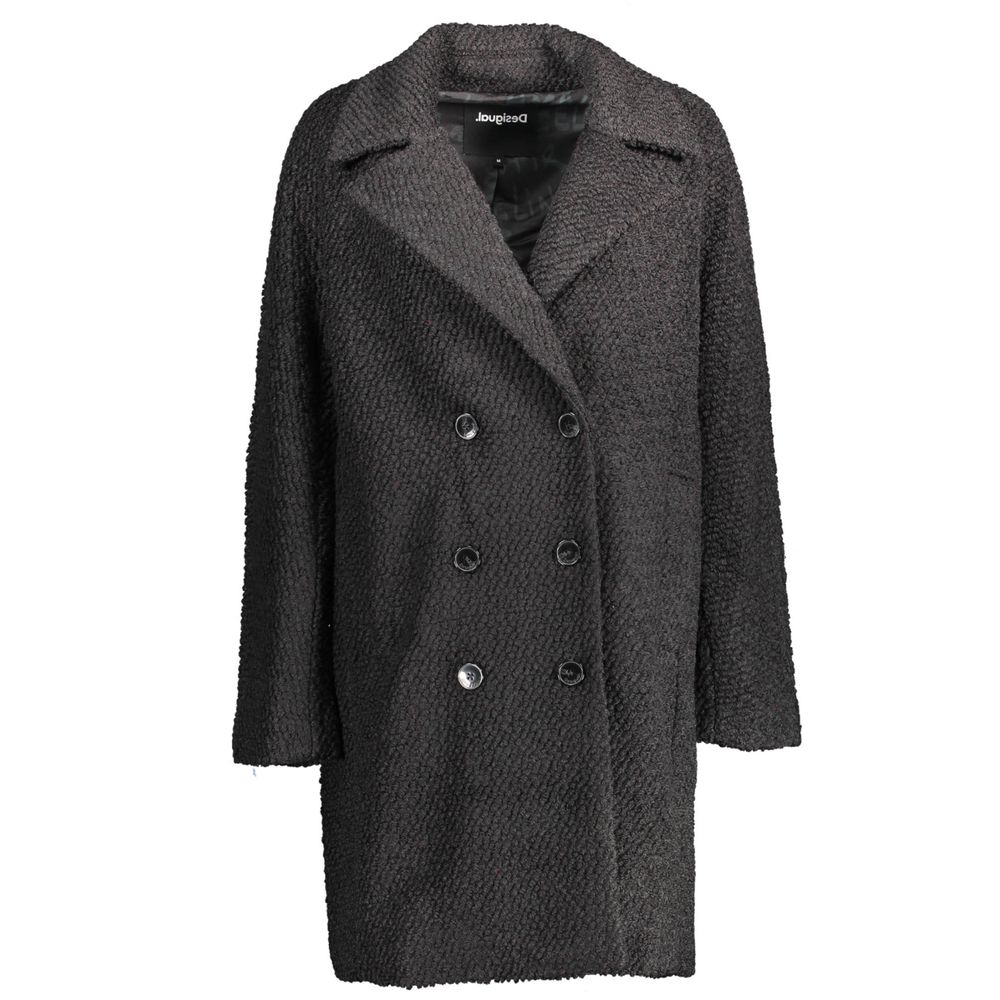 Desigual Black Polyester Jackets &amp; Coat