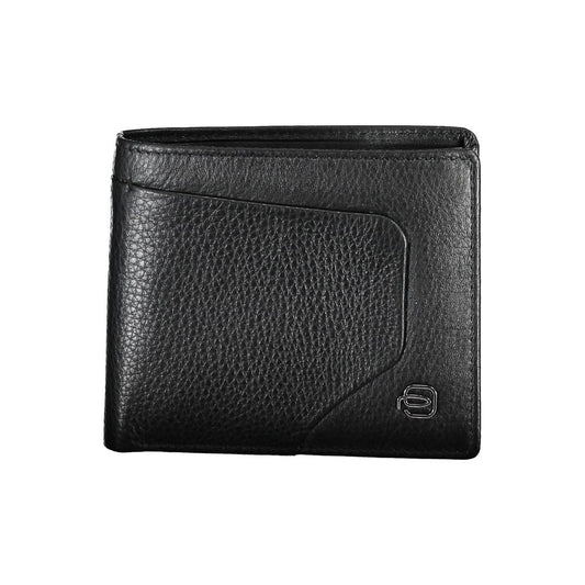 Portefeuille en cuir noir Piquadro