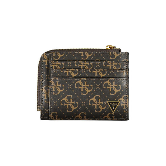 Portefeuille Guess Jeans en cuir marron