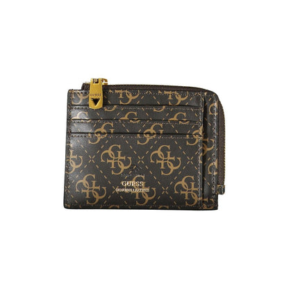 Portefeuille Guess Jeans en cuir marron