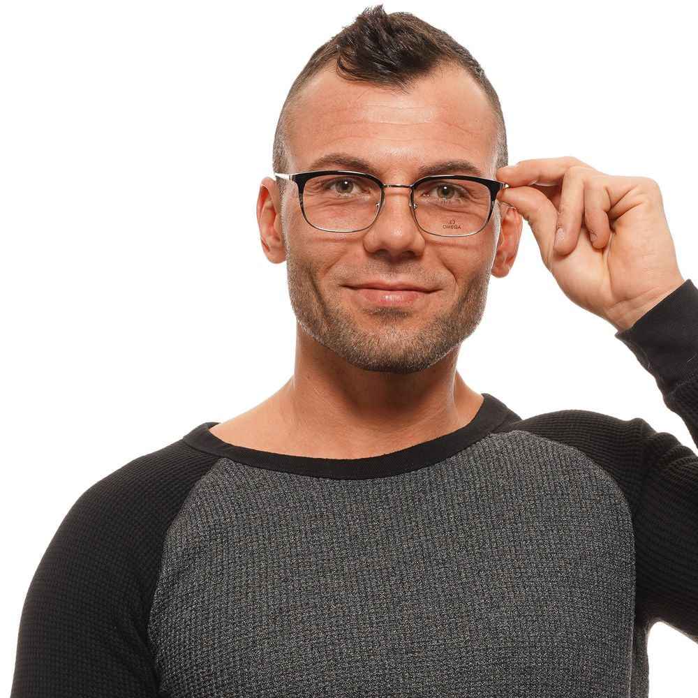 Omega Black Men Glasses Frame Acetate And Metal 53 21 145