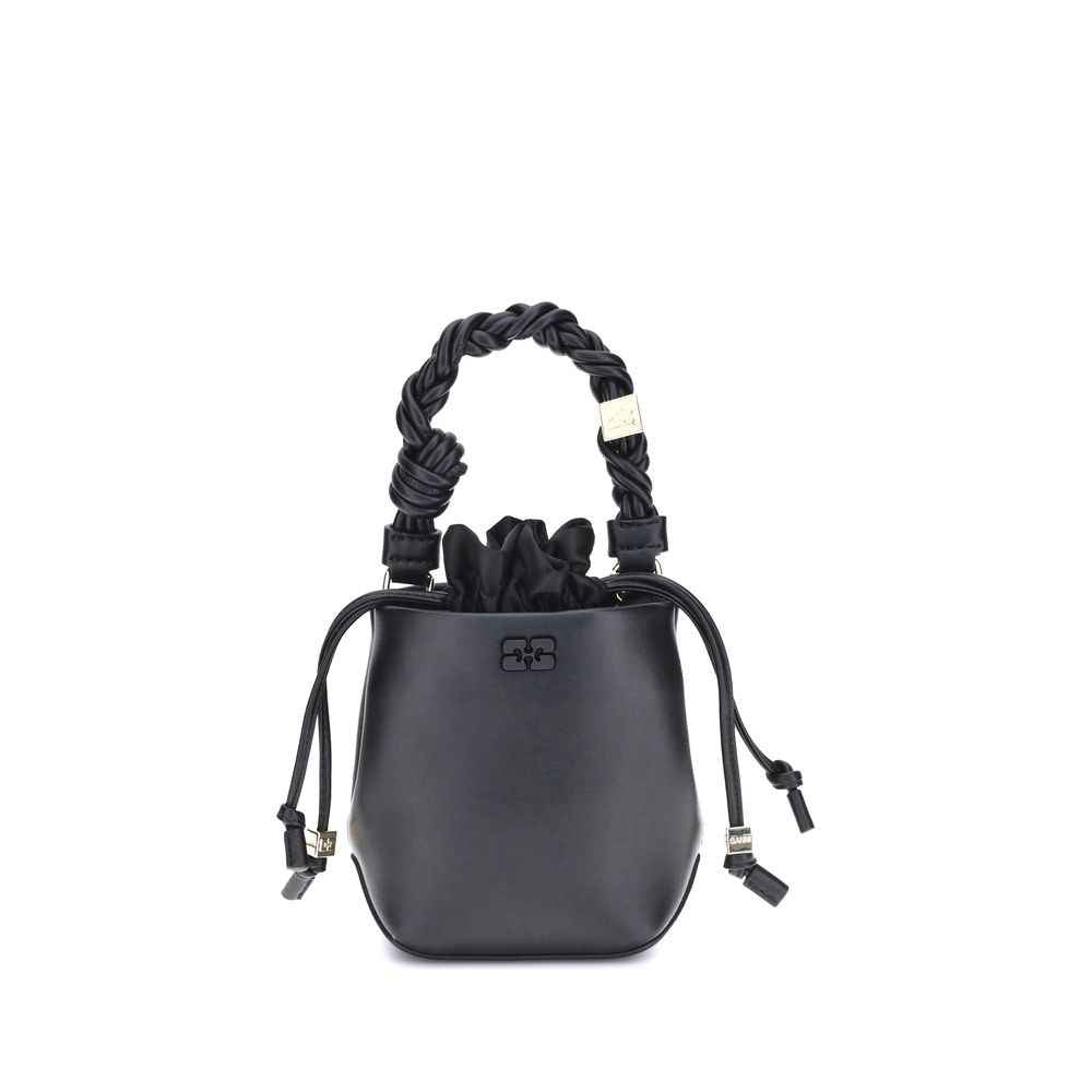 Bou Mini Bucket Bag Ganni Braided Handle – Gold Logo Dice
