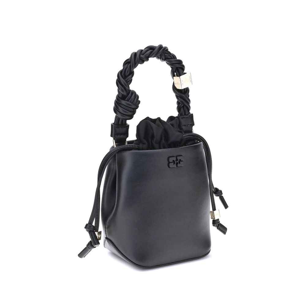 Bou Mini Bucket Bag Ganni Braided Handle – Gold Logo Dice