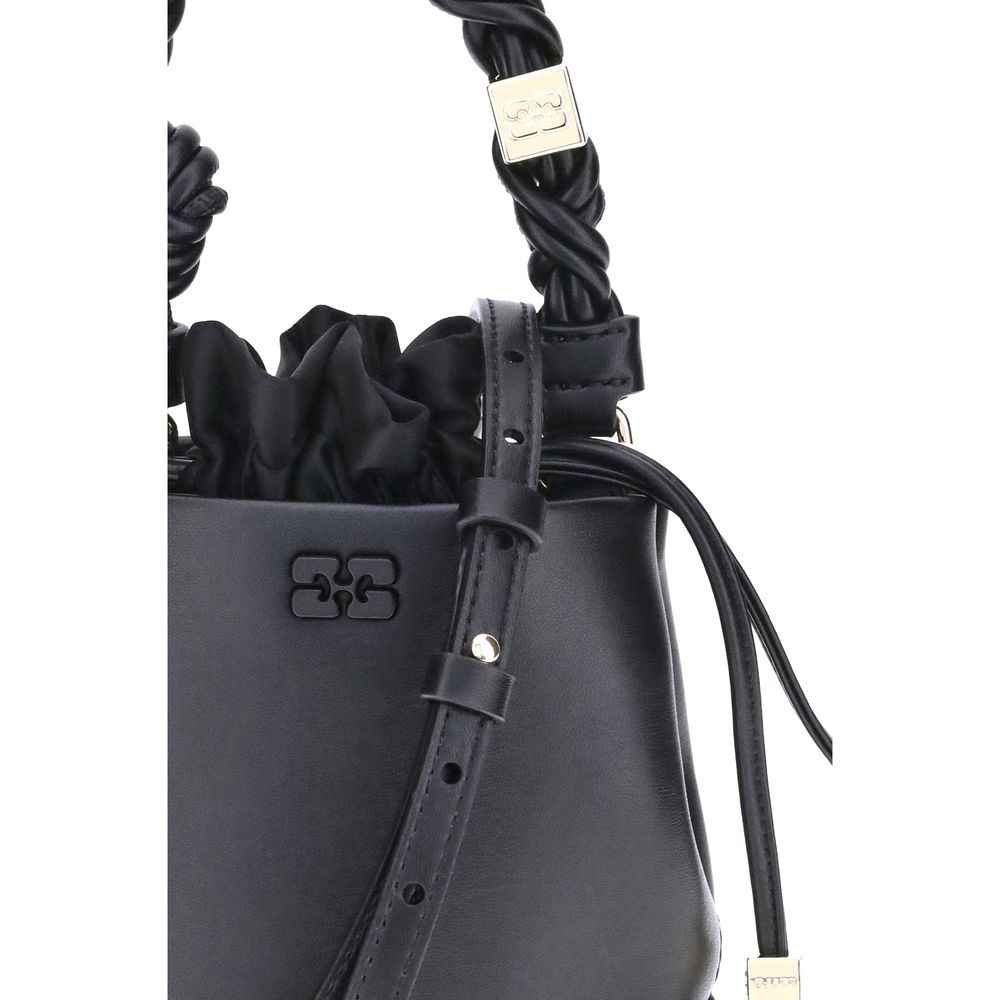 Bou Mini Bucket Bag Ganni Braided Handle – Gold Logo Dice