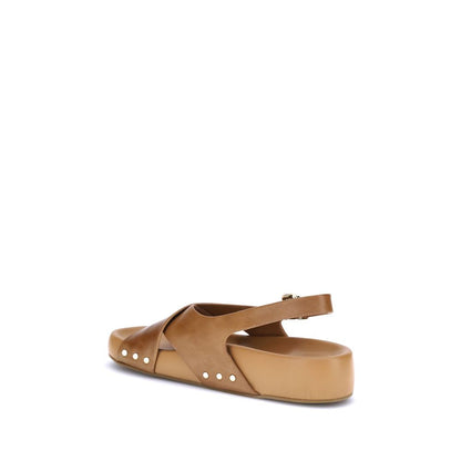 Chloé Mae Sandals Calfskin Leather Couture - Beige/36