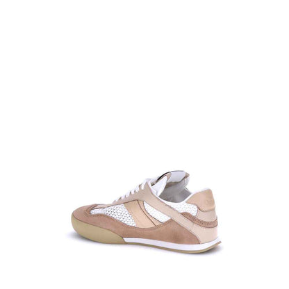 Chloé Kick Sneakers Mesh Leather Suede White Size 9