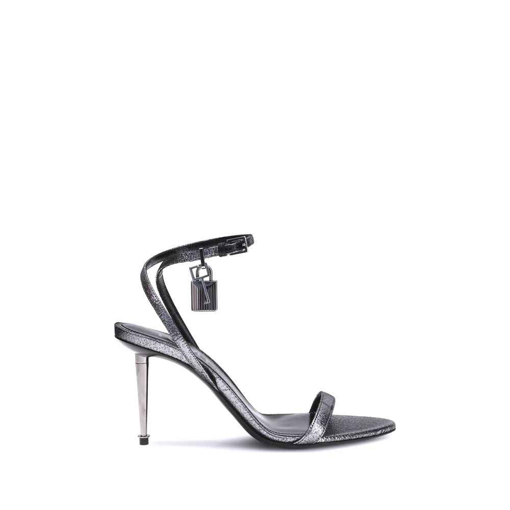 Tom Ford Padlock Leather Sandals Signature Padlock Heel