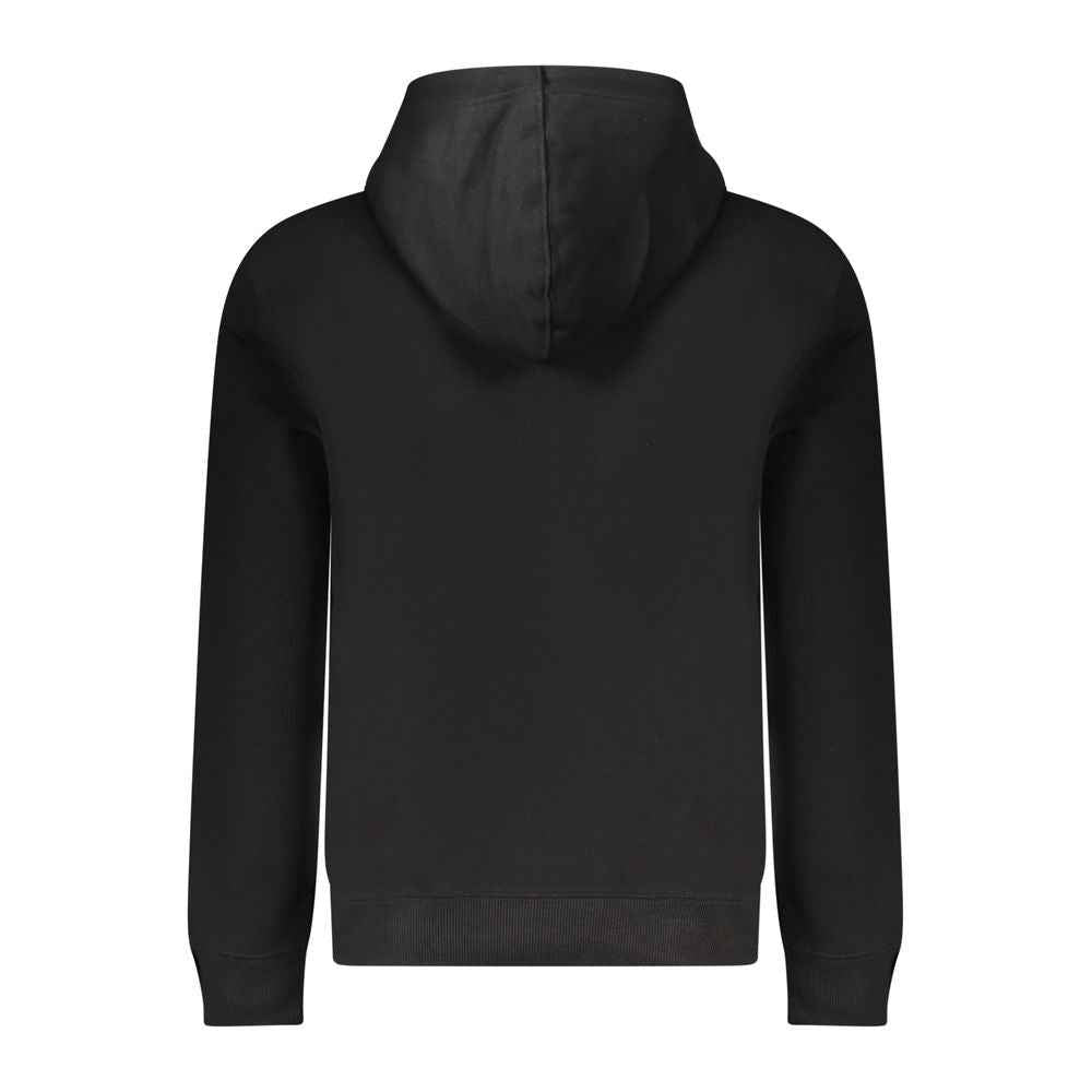 Guess Jeans Organic Cotton Hoodie Black Long Sleeve Slim Fit