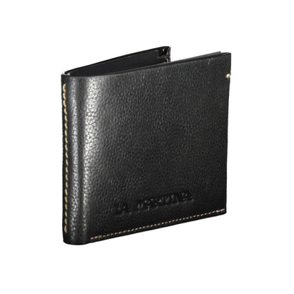 Portefeuille en cuir noir La Martina