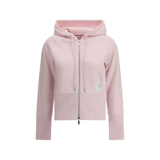 Thom Browne Cotton Hoodie Logoed Grey Finish Ribbed Cuffs