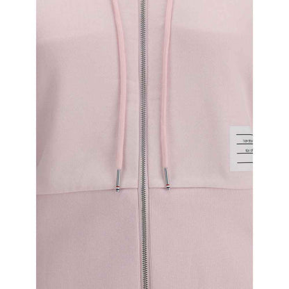 Thom Browne Cotton Hoodie Logoed Grey Finish Ribbed Cuffs