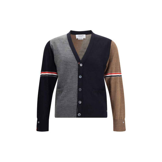 Thom Browne Virgin Wool Cardigan Multicolored Applique
