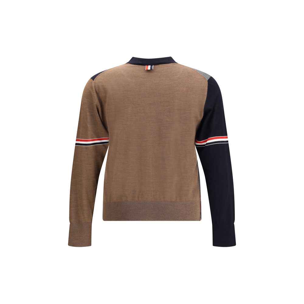Thom Browne Virgin Wool Cardigan Multicolored Applique