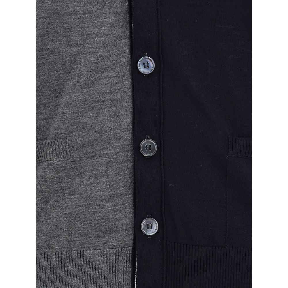 Thom Browne Virgin Wool Cardigan Multicolored Applique