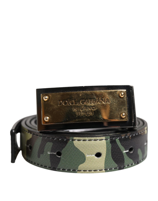 Ceinture à boucle métallique avec logo camouflage multicolore Dolce &amp; Gabbana