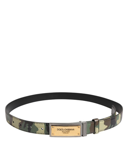 Ceinture à boucle métallique avec logo camouflage multicolore Dolce &amp; Gabbana