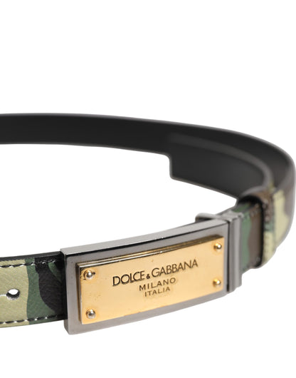 Ceinture à boucle métallique avec logo camouflage multicolore Dolce &amp; Gabbana