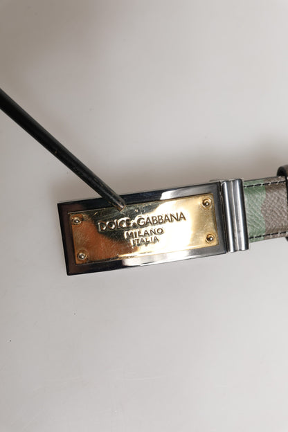 Ceinture à boucle métallique avec logo camouflage multicolore Dolce &amp; Gabbana