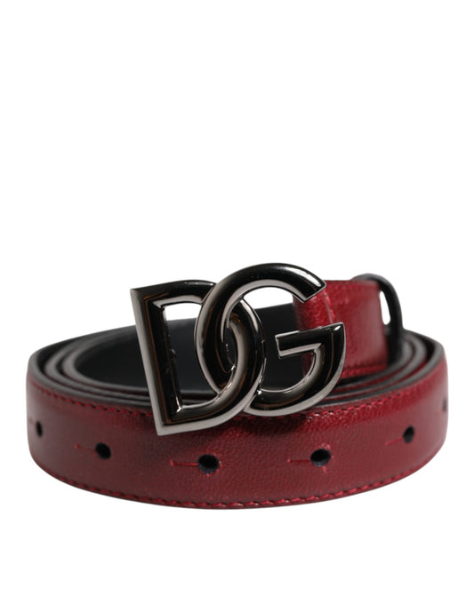 Ceinture Dolce &amp; Gabbana rouge classique avec boucle en métal et logo DG