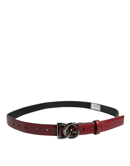 Dolce &amp; Gabbana Red Classic Metal DG Logo Buckle Belt