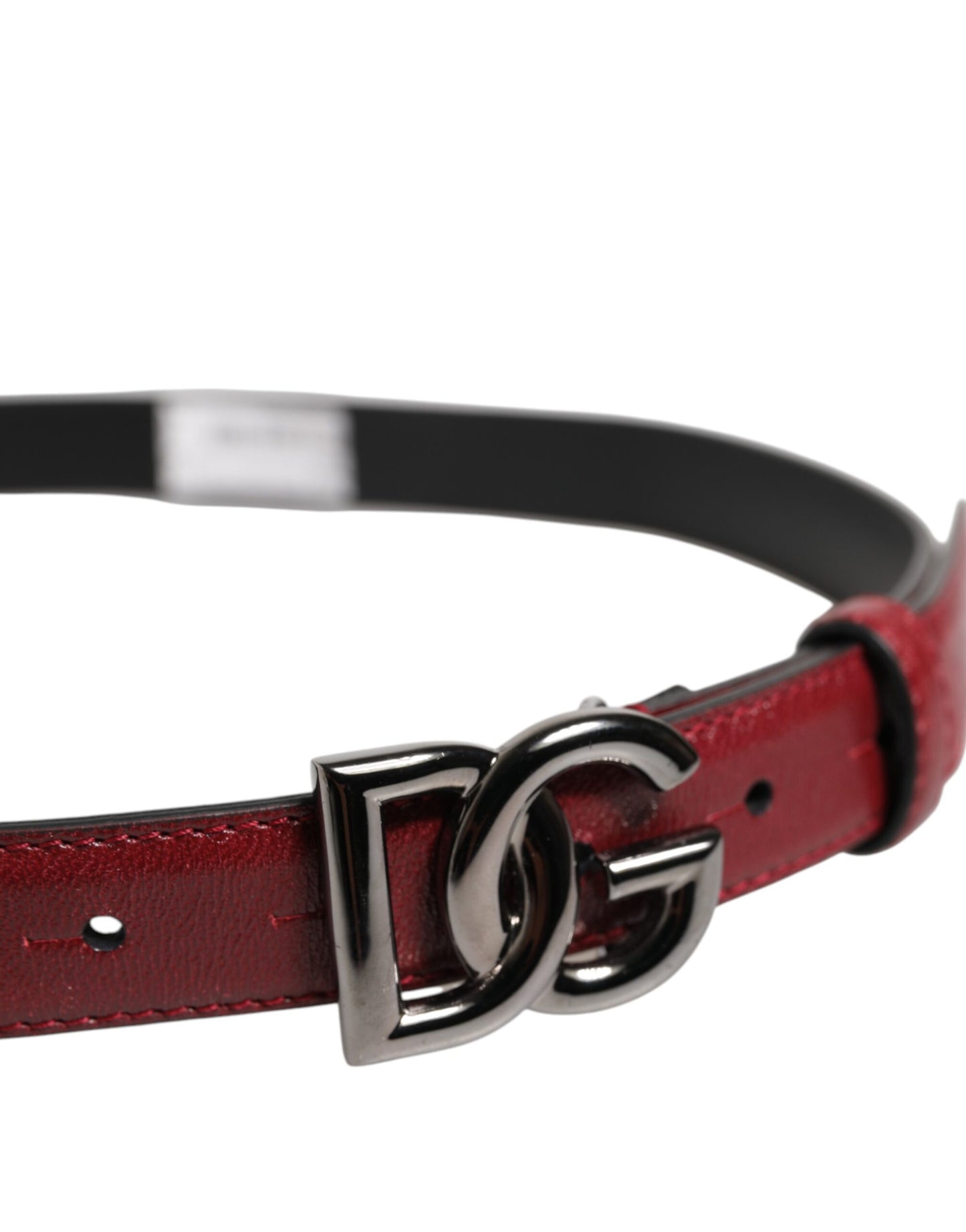 Dolce &amp; Gabbana Red Classic Metal DG Logo Buckle Belt