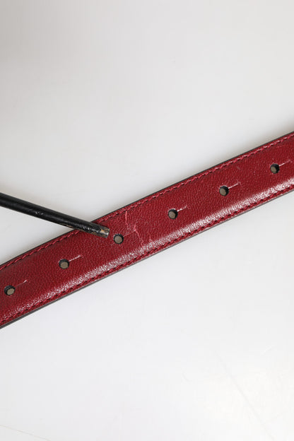 Dolce &amp; Gabbana Red Classic Metal DG Logo Buckle Belt