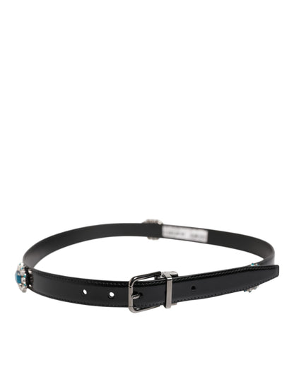 Ceinture à boucle en métal noir ornée du logo Dolce &amp; Gabbana