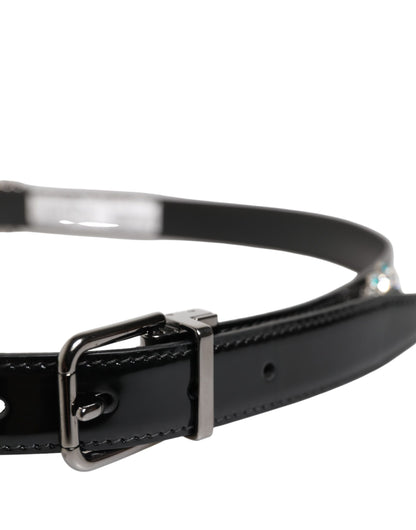 Ceinture à boucle en métal noir ornée du logo Dolce &amp; Gabbana