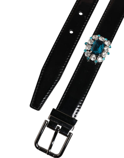 Ceinture à boucle en métal noir ornée du logo Dolce &amp; Gabbana
