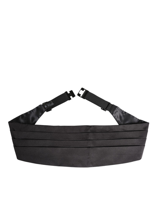 Ceinture large 100 % soie noire Dolce &amp; Gabbana pour homme
