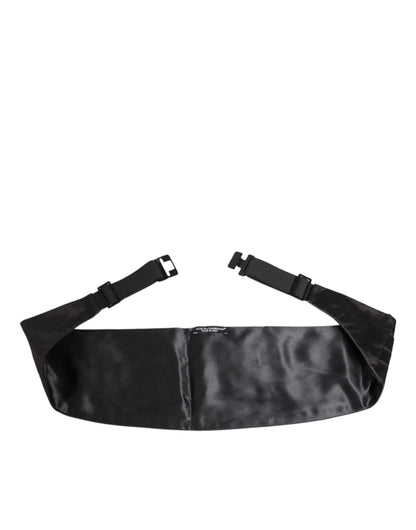 Ceinture large 100 % soie noire Dolce &amp; Gabbana pour homme