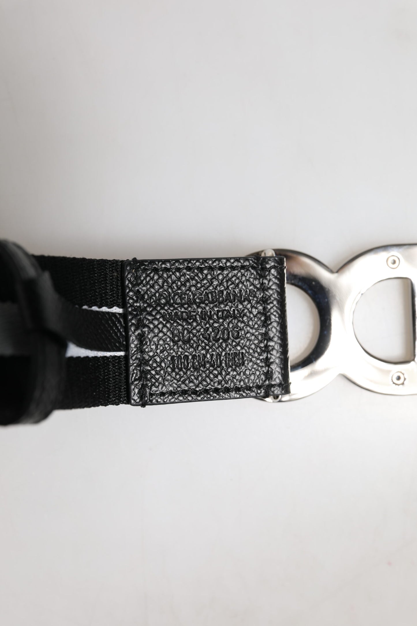 Ceinture Dolce &amp; Gabbana en coton noir avec logo DG et boucle dorée