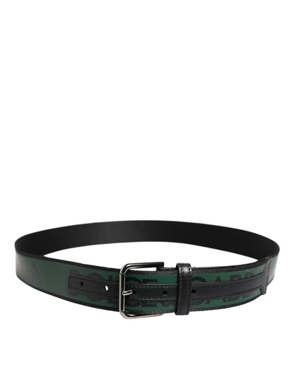 Ceinture à boucle logo DG en polyester vert et noir Dolce &amp; Gabbana