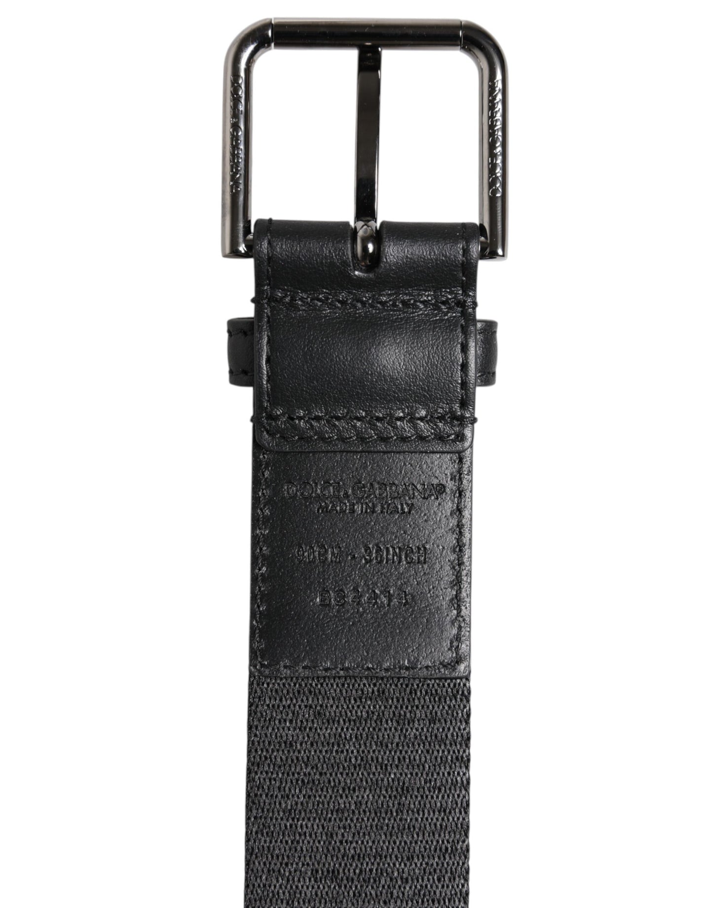Ceinture à boucle logo DG en polyester vert et noir Dolce &amp; Gabbana