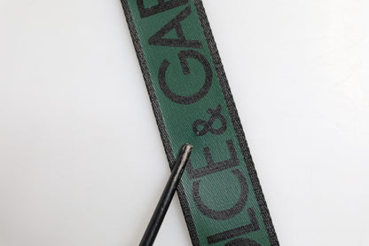 Ceinture à boucle logo DG en polyester vert et noir Dolce &amp; Gabbana