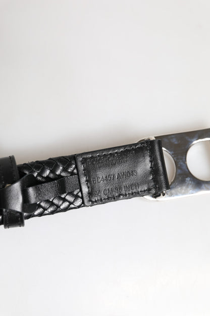 Ceinture classique en cuir noir Dolce &amp; Gabbana avec boucle logo DG