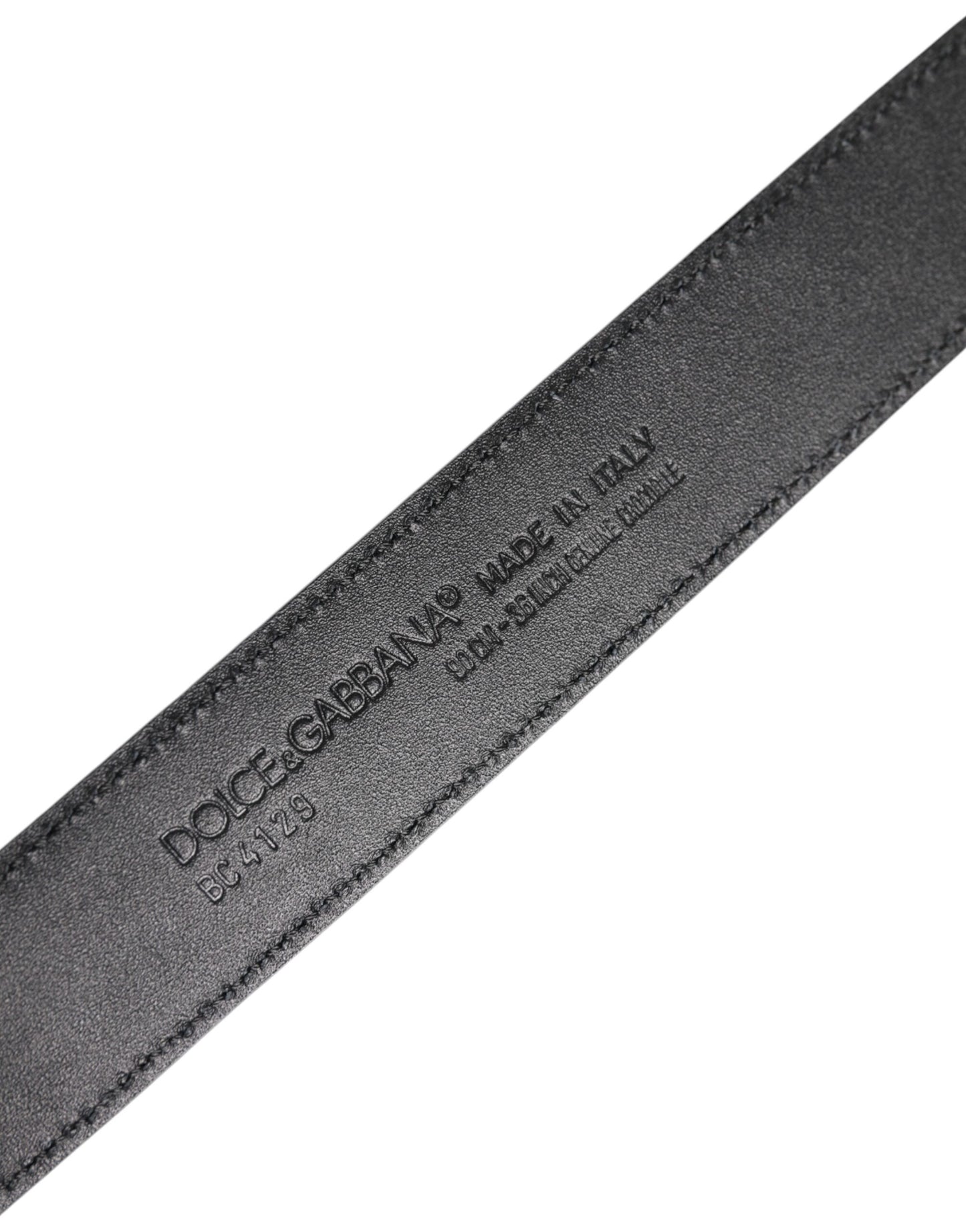 Ceinture classique en cuir noir Dolce &amp; Gabbana avec boucle DG en métal
