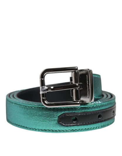 Ceinture Dolce &amp; Gabbana en polyester vert et noir avec boucle en métal