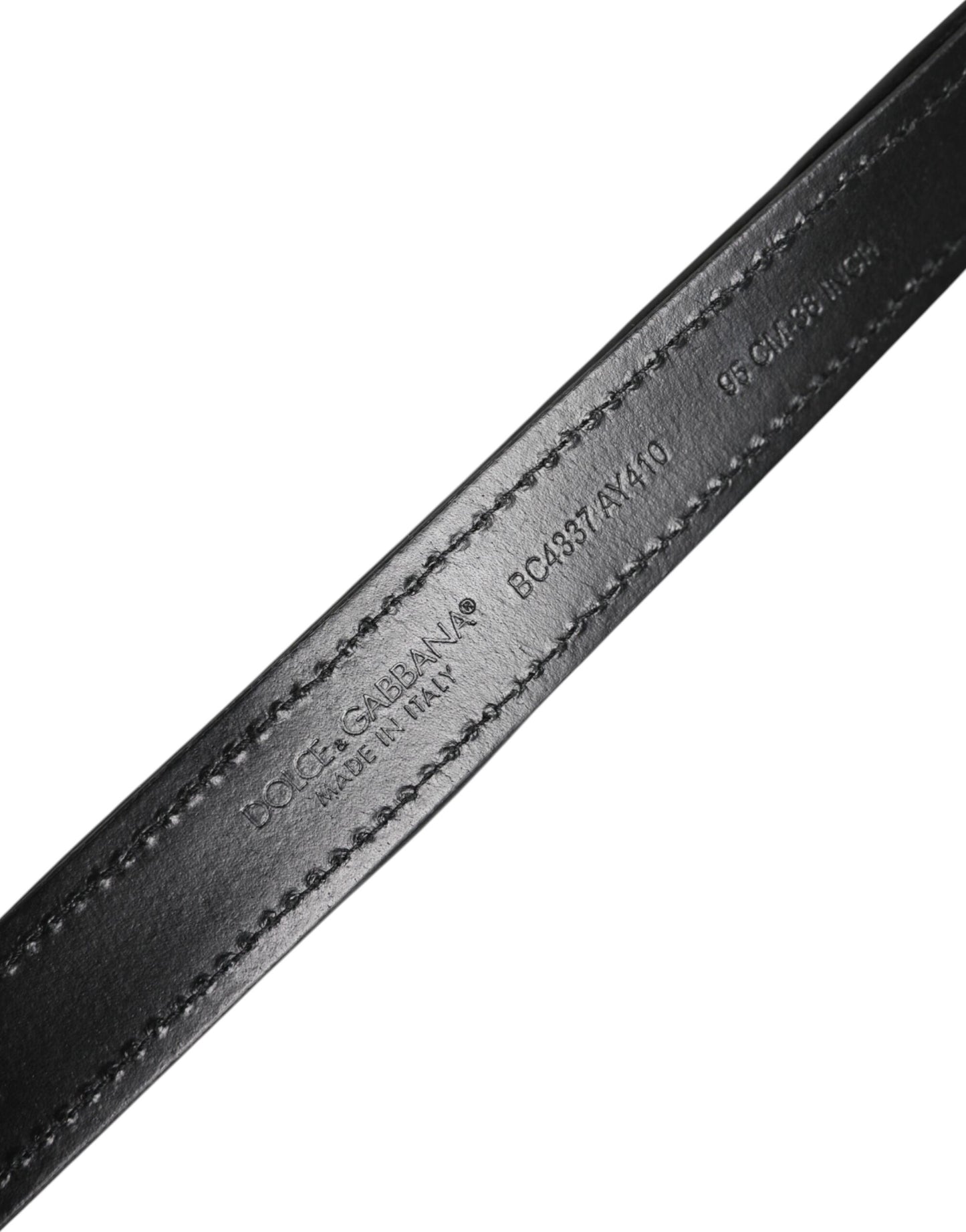 Ceinture à boucle en métal ornée de sequins noirs Dolce &amp; Gabbana