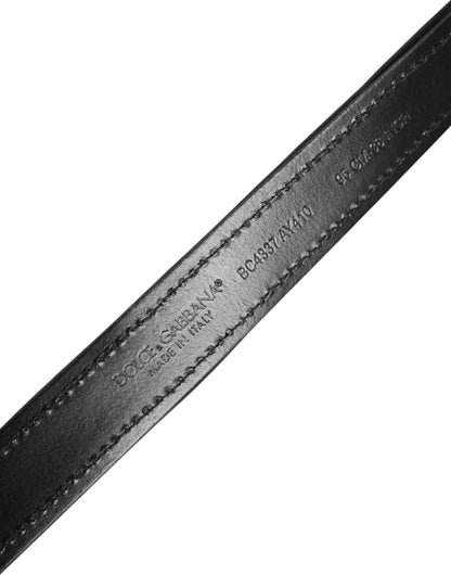 Ceinture à boucle en métal ornée de sequins noirs Dolce &amp; Gabbana
