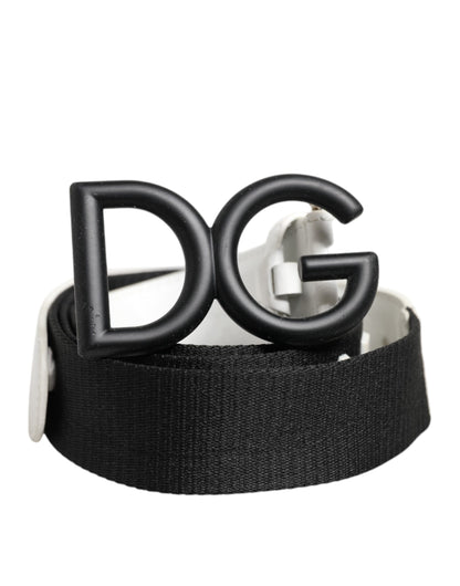 Ceinture Dolce &amp; Gabbana avec boucle en métal noir et blanc et logo DG