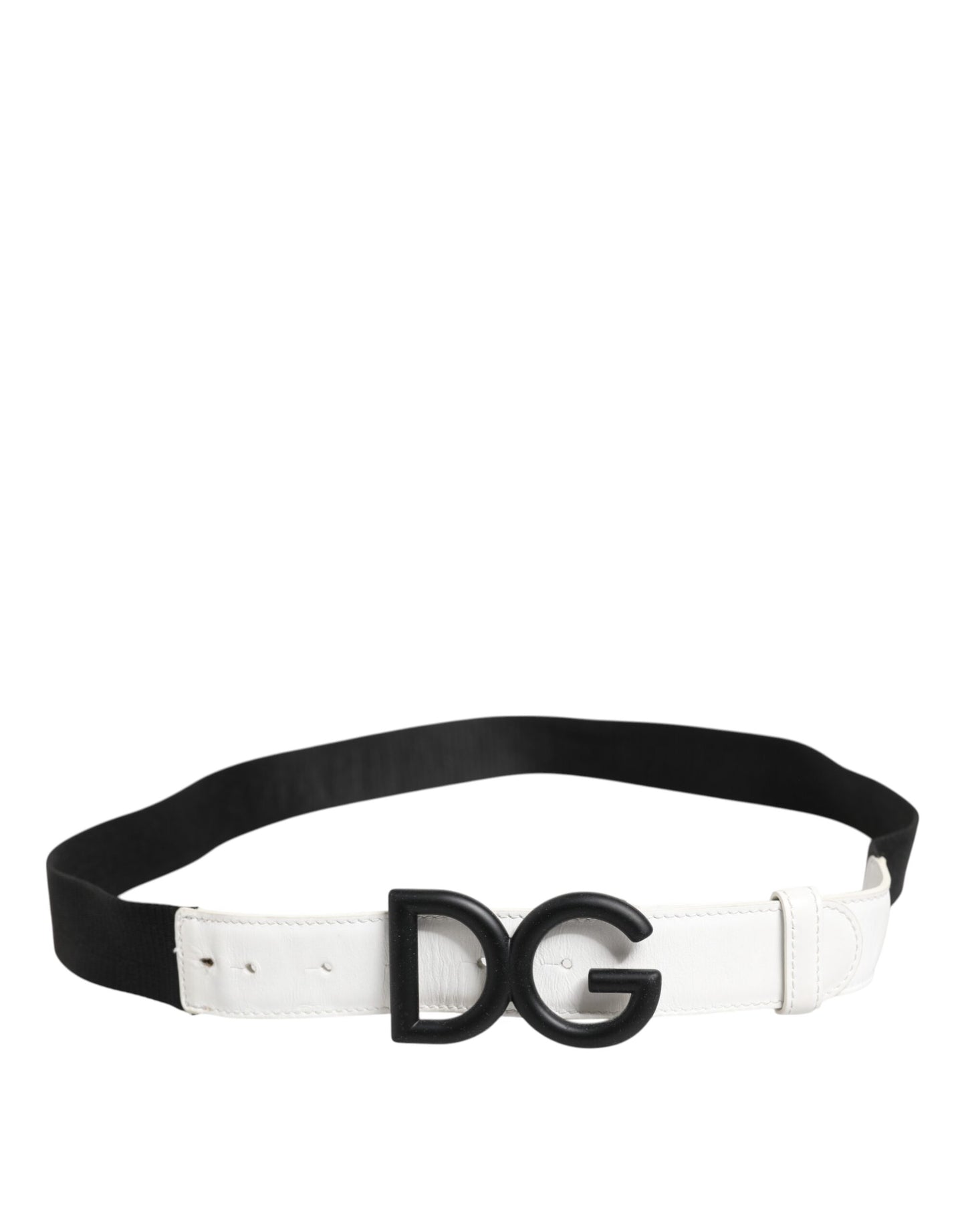 Ceinture Dolce &amp; Gabbana avec boucle en métal noir et blanc et logo DG