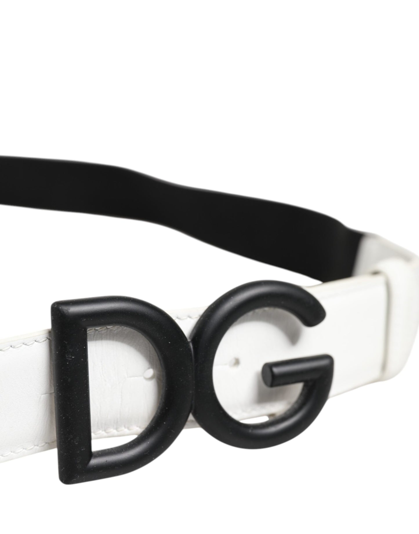 Ceinture Dolce &amp; Gabbana avec boucle en métal noir et blanc et logo DG